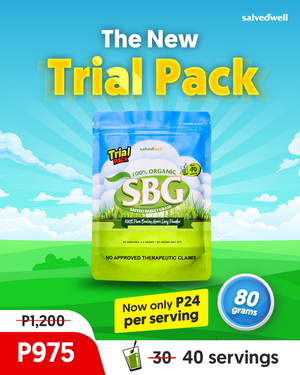 NEW SALVEO BARLEY GRASS TRIAL PACK FROM 60 GRAMS NOW 80 GRAMS